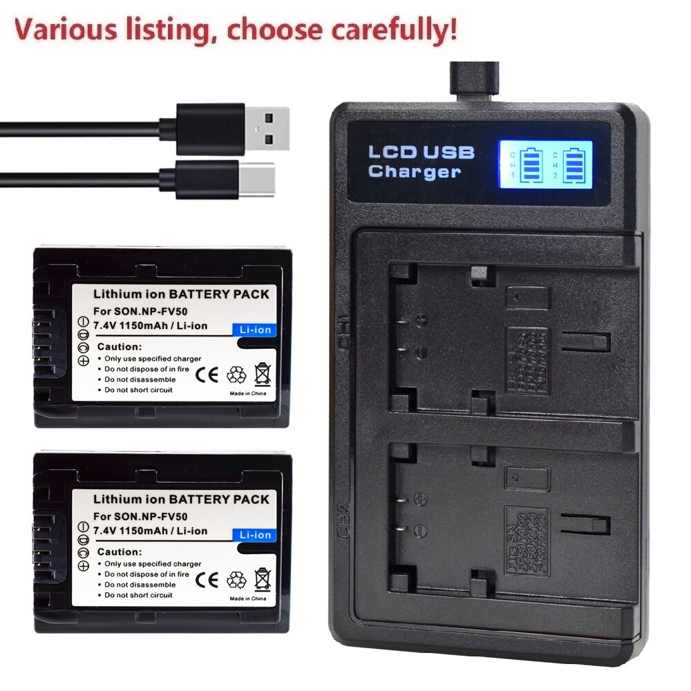 Battery or LCD Dual Charger for NP-FV50 HDR-XR155 HDR-XR160 Battery or LCD Dual Charger for NP-FV50 HDR-XR155 HDR-XR160