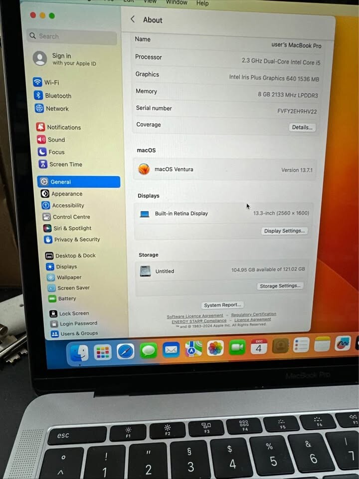 Apple MacBook Pro (Thunderbolt 3) 13,3" Retina Display (128GB SSD, Intel Core i5 foto 2