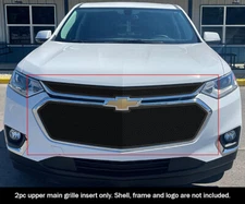 Fits 2018-2021 Chevy Traverse Upper Stainless Steel Black Mesh Grille Insert