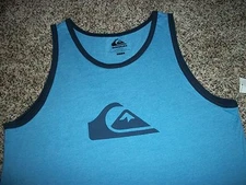 QUIKSILVER New NWT Mens Sleeveless Tank Top Shirt Blue Logo MEDIUM LARGE XL