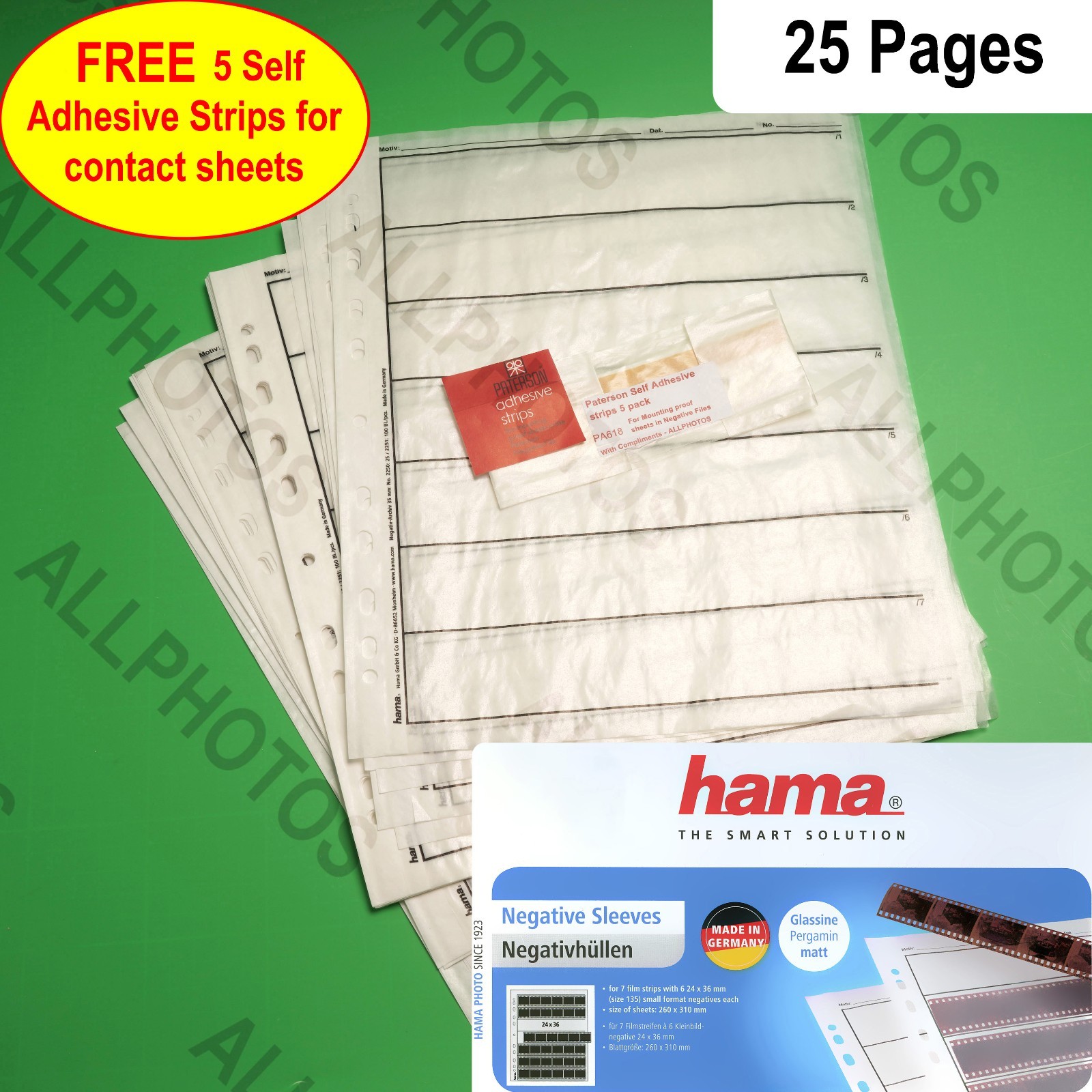 Hama 2251 - Glassine Negative Storage Pages Sheets for 35mm Film