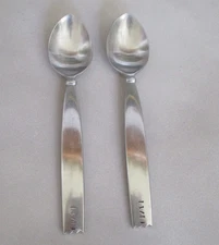 2 Lisa Jenks Sasaki Zig Zag Stainless 6 1/2" Teaspoons Japan Set of 2