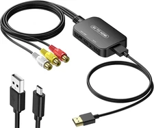 RCA to HDMI Adapter, AV Converter,Rca Female to HDMI Converter Composite Audio V