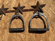 ENGLISH STIRRUP IRONS BLACK PADS NEW