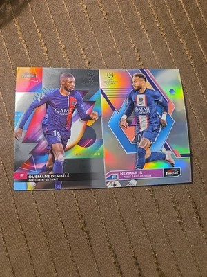 Topps Finest Dembele Neymar Jr. Paris Saint-Germain PSG 2er Set Trading Cards