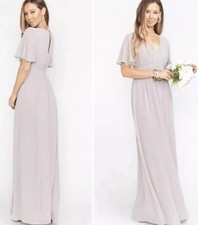 Show Me Your Mumu Emily Empire Maxi Dress Soft Beige Chiffon Size Small 