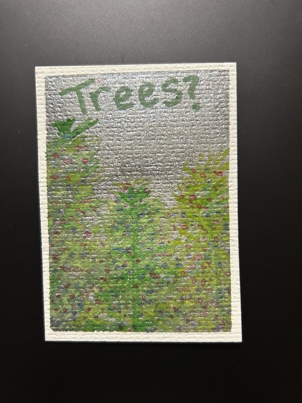 ACEO original artwork 2.5 by 3.5 “trees?” By emartines 