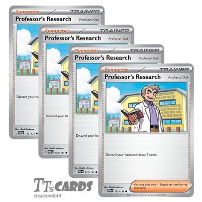 Professor's Research - Oak 122/131 x4 Playset 4x - SV Prismatic Evolutions PRE