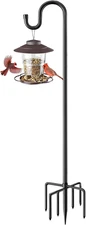 84" Shepherds Hooks for Outdoor, Heavy Duty Bird Feeder Pole with 7 Prongs Base 
