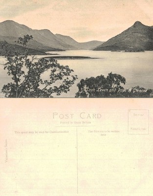 Alte Postkarte - Loch Leven und Paps von Glencoe Schottland - UNBESENDET