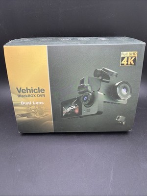 Vehicle Dual Lens BlackBox DVR Full UHD 4k Black Dash Camera