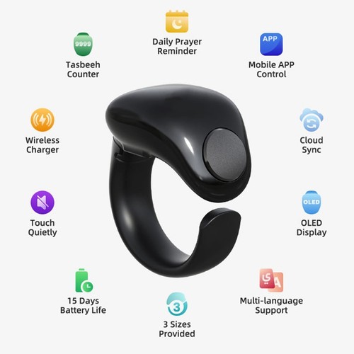 Anneau Intelligent Étanche Tracks Compte avec App Parfait pour les Prières Quo - Photo 11 sur 15