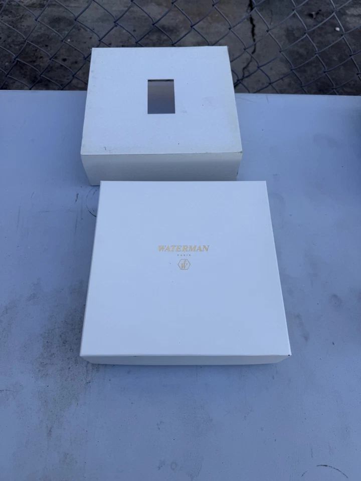 Caixa de presente Waterman vintage azul--prata vazia le -10-1/2 por 8-1/2 por 2 b2#3 - Imagem 2 de 4