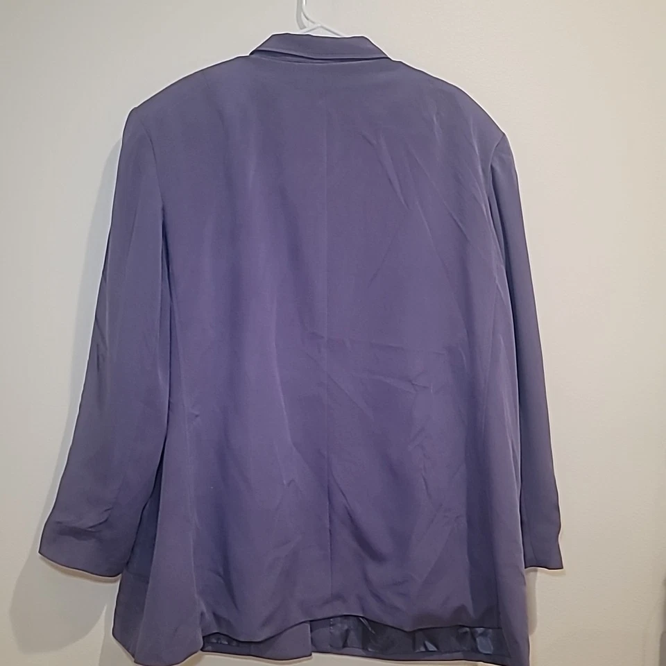 Travis Ayers vintage 2 pc suit set purple 100% silk plus size 26w workwear - Image 4 of 4