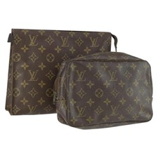 LOUIS VUITTON Monogram Clutch Bag 2 Set LV Auth am10514