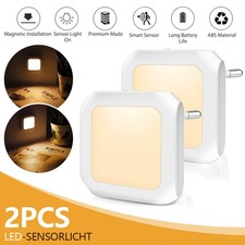 2x LED Plug Socket Wall Night Light Lamp PIR Motion Detector Sensor Corridor New