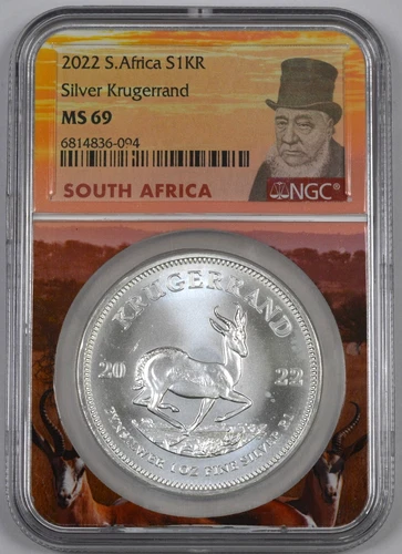 2022 South Africa 1 oz Silver Krugerrand S1KR NGC MS69 Uncirculated /094