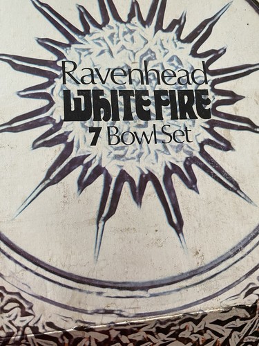 RAVENHEAD White Fire 7 Bowl Set + Original Box Vintage 1970s - Picture 1 of 4