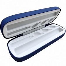 Hard Pen Box with Hinged Lid Safeguarding Molded Interior Pen Organizer