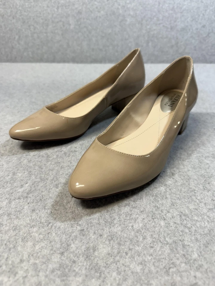 Zapatos de salón Alfani Step N Flex para mujer talla 7,5 M beige tacón ancho cómodos Foto 2 de 4