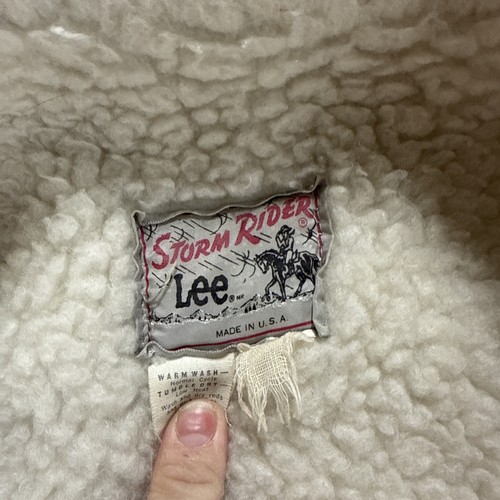 Lee Storm Rider Sherpa Denim Jacket Vintage Made in USA Size M - Imagen 7 de 8