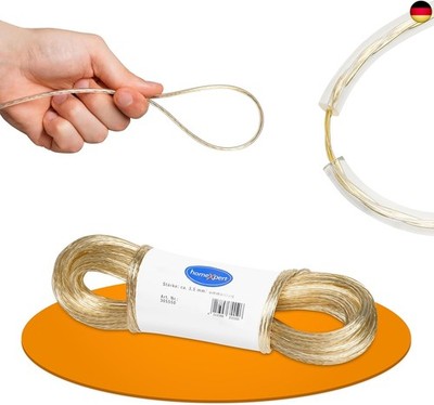 homeXpert Wäscheseil/Wäscheleine extra stark 50m mit Vollstahleinlage 2,7 mm t
