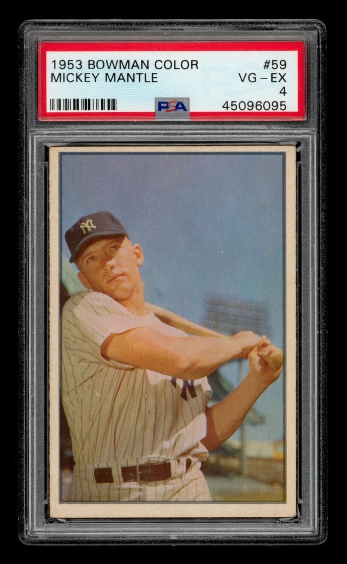 1953 Bowman Set-Break # 59 - Mickey Mantle PSA 4 VG-EX