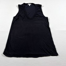 James Perse Womens Blue Deep V Neck Sleeveless Tank Top Cotton Shirt Sz 1 S USA