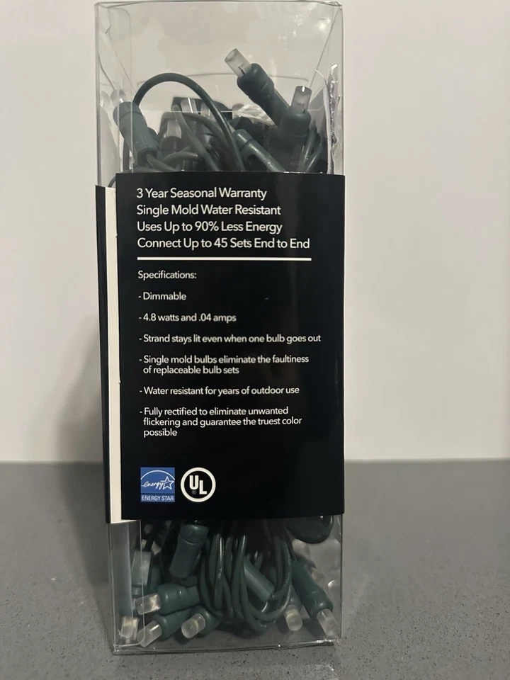 Vickerman 50 cable verde LED blanco puro esmerilado 25’ con espaciado de 6” Foto 2 de 4