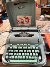 RARE Vtg 1960s Hermes 3000 Curvy Seafoam Green Manual Typewriter thumbnail