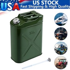 5 Gallon 20L Gasoline Army Green Jerry Can Military Metal Steel Tank Backup USA