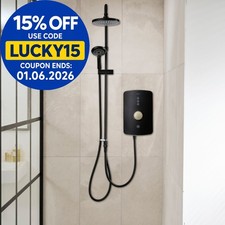 Triton Amala DuElec� 9.5kW Dual Electric Shower - Matt Black & Brushed Brass