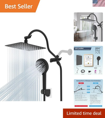 #ad Rainfall Shower Head Combo 10#x27;#x27; Handheld Matte Black High Pressure 12#x27;#x27; Exten... $224.97