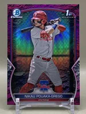 2023 Bowman Nikau Pouaka-Grego Chrome 1 Fuchsia Lunar Refractor /199 - Phillies