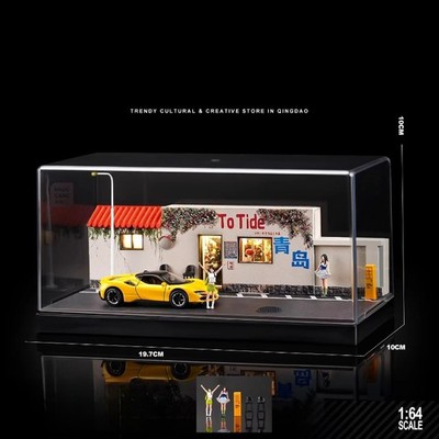 1/64 Diorama Garage Building Model LED Online celebrity cultural creative store