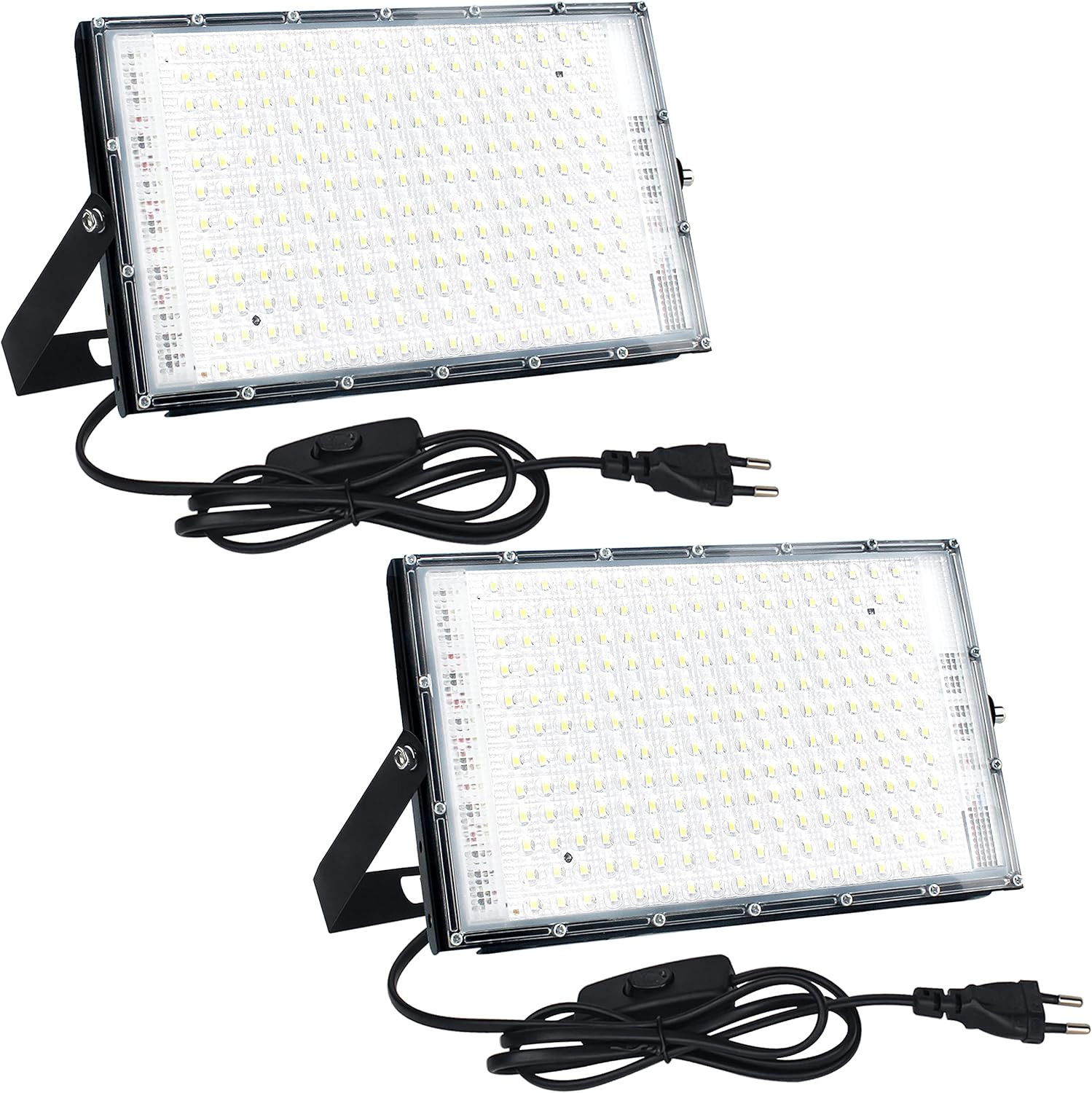 Kit 2 Faretti LED Esterno 150W 15000LM IP66 con Spina Professionale