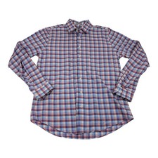 Express Men's Dress Shirt - Plaid Button Up - Size Medium 15-15.5 Fitted