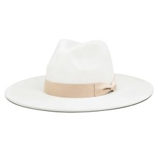 Big Wide Brim Fedora Hat for Women - Nashville Outfits 6 3/4-7 3/8 Ivory