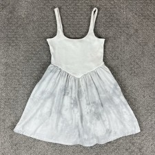 Mini Dress Womens Medium Fit And Flare Tie Dye Sundress Beach Coastal Gray