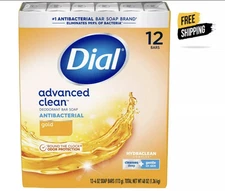 Dial Antibacterial Deodorant Bar Soap, Advanced Clean, Gold, 4 oz, 12 Bars
