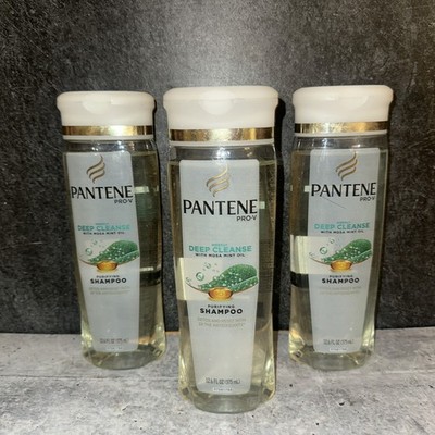 3 Pantene Pro-V Weekly Deep-Cleanse With Mosa Mint Oil Purifying Shampoo 12.6oz