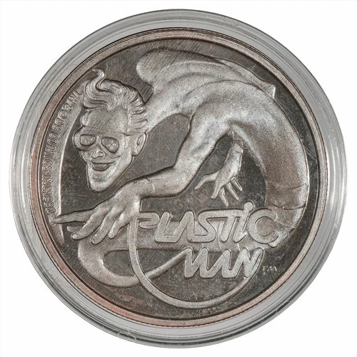 1982 1 Oz Plastic Man AMC Cartoon Celebrities .999 Fine Silver Round