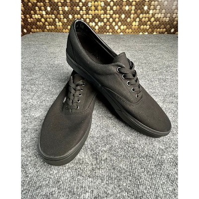 Van's Authentic Triple Black Canvas Low Top Sneakers Size 13