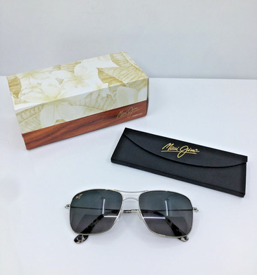 NEW MAUI JIM WIKI WIKI Sunglasses MJ GS 246-17 SILVER with GREY POLARIZED JAPAN