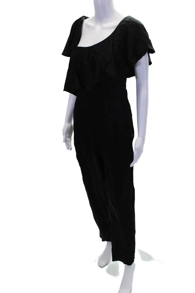 Mono drapeado pierna cónica con volantes negro talla 10 de Jill Jill Stuart para mujer Foto 2 de 4