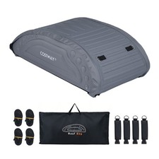 COSTWAY 400L Foldable Roof Cargo Box with Straps Waterproof 35kg