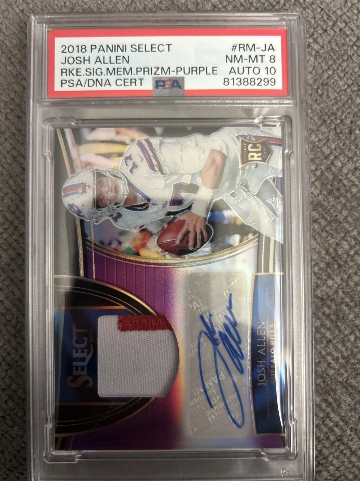 Josh Allen Panini Select Rookie Signature Memorabilia Prizm #RMJA Black 1/1