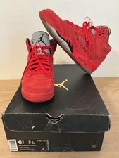 Jordan Air Jordan 5 Retro BG Shoes Youth Size 6.5Y Red Black Suede 440888-602