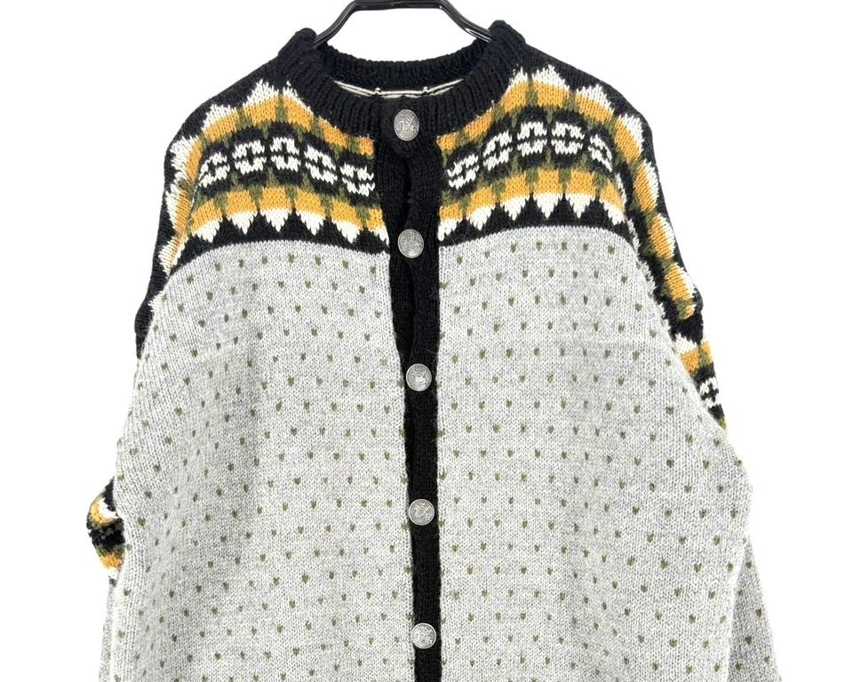 Vintage NORDIC NORWAY Men Wool Cardigan Pullover Sweater Size L - Image 2 of 4