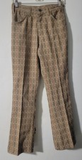 Vintage 1970s Levis Retro Brown Polyester Flare Leg Bellbottoms Size 27 X 29